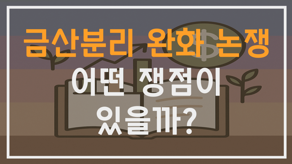 금산분리 완화 논쟁, 어떤 쟁점이 있을까?