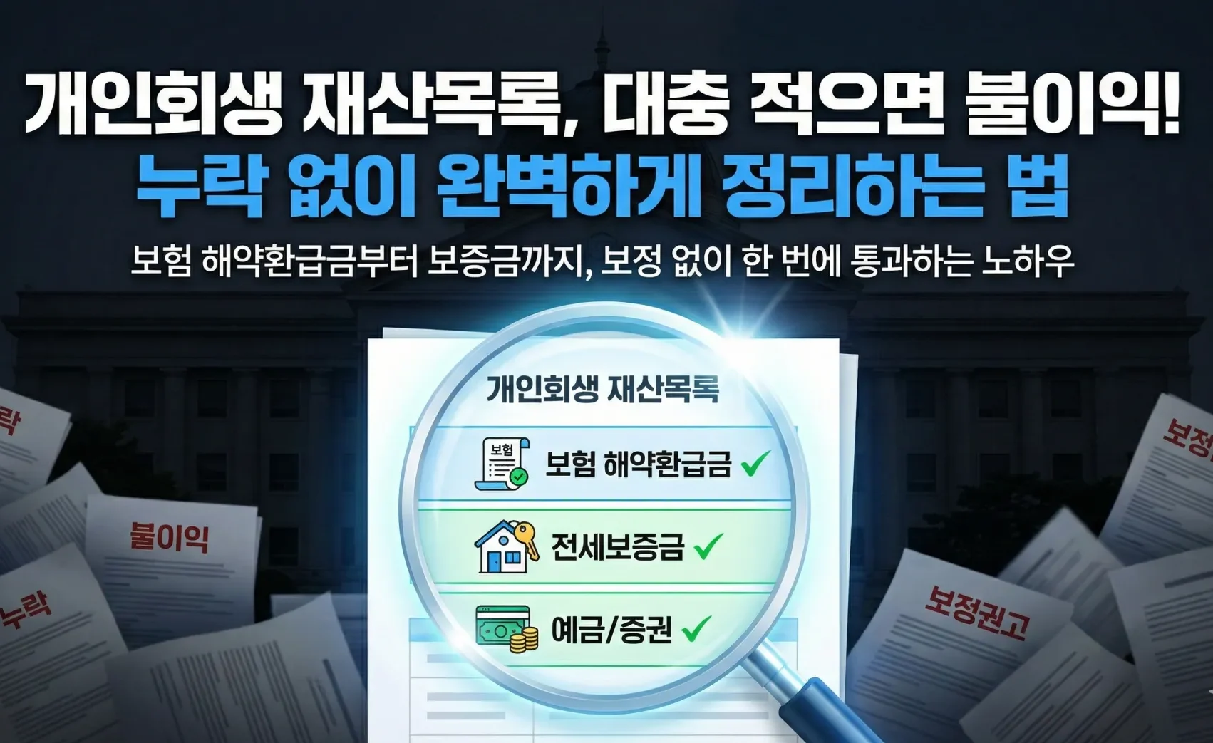 개인회생 재산목록 작성법, ‘이것’ 빠지면 불이익 생깁니다!